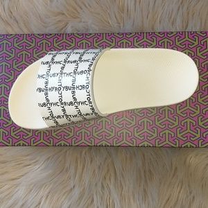 New Tory Burch stormy Printed Slide Ivory Sz 5 to